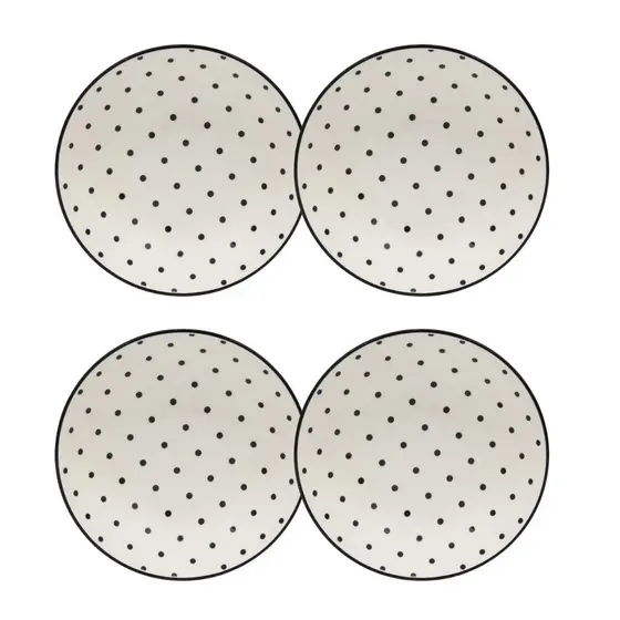 Jogo com 4 Pratos Fundos 20,5 Cm Oxford Unni Stripes And Dots
