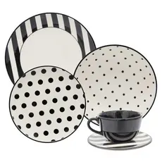 Aparelho de Jantar e Chá 20 Peças Oxford Unni Stripes And Dots