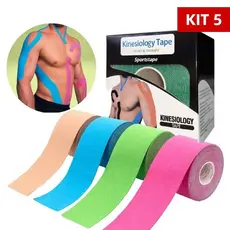 Fita Knesio Tape Bandagem adesiva funcional alivia a dor lesão atleta Tape Fisioterapia Rolo 5mx5cm