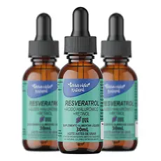kit com 3 Resveratrol +Ácido Hialurônico +Vitamina A(Retinol) de 30ML Sabor UVA