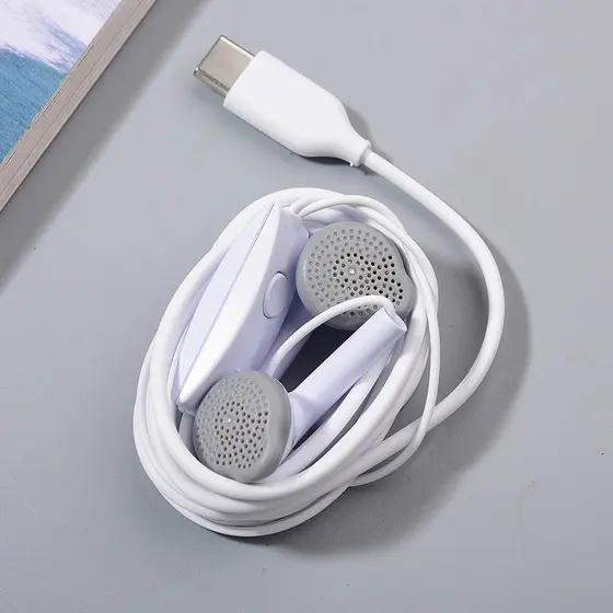 Fone De Ouvido USB Tipo C/3.5mm Para Samsung A33 A53 A73 A34 A54 M53 A90 A80 A60 S10 S22 S23FE 5G Intra-Auricular Com Microfone Fio
