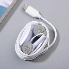 Fone De Ouvido USB Tipo C/3.5mm Para Samsung A33 A53 A73 A34 A54 M53 A90 A80 A60 S10 S22 S23FE 5G Intra-Auricular Com Microfone Fio