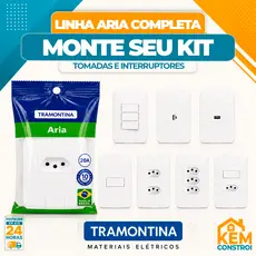 Tomadas e Interruptores Tramontina Aria Linha Completa de Módulo e Placa Branco e Modular