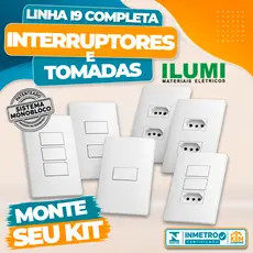 Tomadas e Interruptores I9 Ilumi Monobloco Linha Completa Branca Monobloco Bivolt