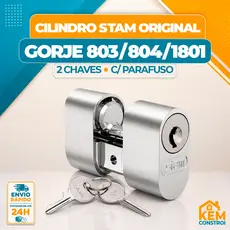 Miolo Cilindro Stam para Fechadura Modelo Gorje 803/804/1801 Inox Troca Rápida e Segura REF 31131