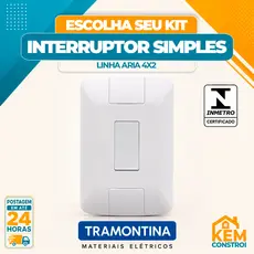 Kit Interruptor Simples Aria Tramontina 4x2 Interruptores