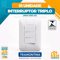 Interruptor Triplo Aria Tramontina 4x2 Interruptores e Tomadas