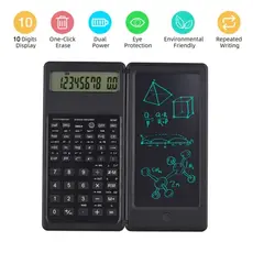 Calculadora Científica Dobrável 2 em 1 Com Suporte de Escrita em LCD de 6 polegadas Gráficos