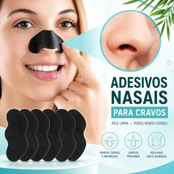 Máscara Adesivo Removedor de Cravos a Base de Carvão de Bambu Limpeza Profunda dos Poros