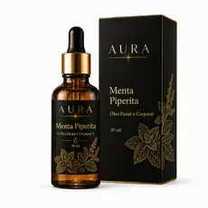 Óleo Vegetal de Menta Piperita 100% Vegano Facial e Corporal 30ml Aura