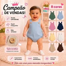 Romper Jardineira Bebe Macaquinho Infantil Menino Menina Oxfordine Smash The Cake Ensaio Fotografico