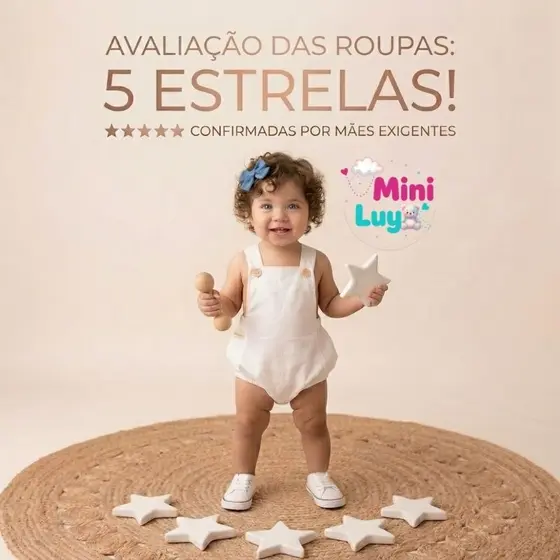JARDINEIRA BEBÊ INFANTIL UNISSEX MESVERSÁRIO FOTOS TECIDO CONFORTÁVEL