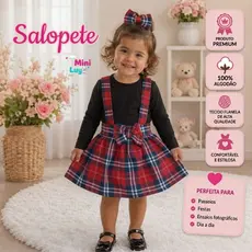 SAIA INFANTIL SALOPETE FLANELA ALGODÃO FEMININA  FESTA JUNINA FOTOS MENINA TEMÁTICA