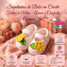SAPATINHO DE CROCHÊ INFANTIL ALGODÃO BEBÊ LINHA PREMIUM