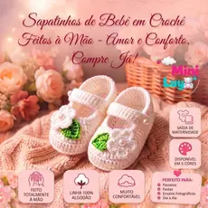 SAPATINHO ARTESANAL DE BEBÊ EM CROCHÊ MENINA ALGODÃO MESVERSÁRIO FOTOS
