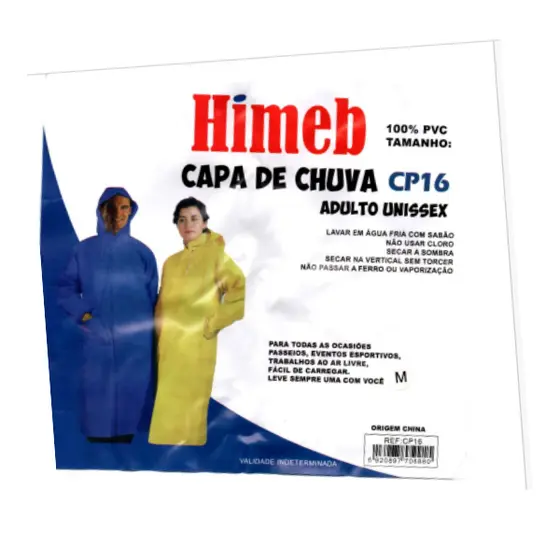 CAPA DE CHUVA HIMEB CLASSE - 24123 COR  AZUL CLARO ( AZUL BEBE ) TAMANHO 10 ANOS