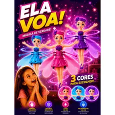 Boneca Fada Voadora Com Sensor De Movimento - Brinquedo Infantil Fadinha Mágica E  Encantada