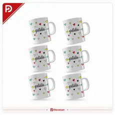 Kit 20 Canecas de Porcelana 120ml - Tema Gratidão - Inspirador