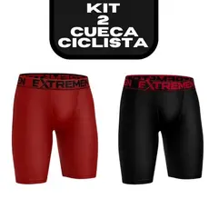 Kit 2 Cueca Box Ciclista Boxer Perna Longa Lisa Microfibra