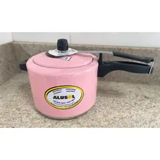 PANELA DE PRESSÃO 4,5 LITROS - FECHAMENTO INTERNO - ROSA BARBIE