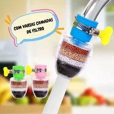 Bico Para Torneira Filtro Purificador Água Para Bocal de torneira com 4 camdas de filtro/ helice