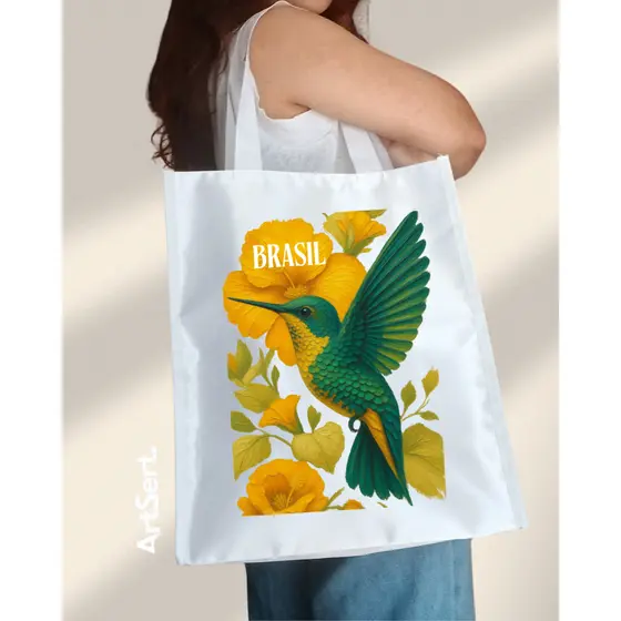 Sacola Ecobag Personalizada - BRASILIDADES, COPA DO MUNDO, BRASIL, CARNAVAL - Sacola Ecológica (A)38cm x (L)33cm (C)14cm