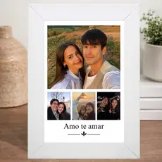 Quadro personalizado Casal - Presente dia dos namorados, casal, - Moldura de Madeira e acabamento de Vidro.
