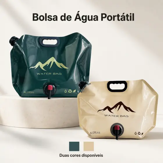 Bolsa de Água Dobrável Portátil Camping Carro Emergência Viagem Outdoor