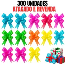 Kit 300 Laço Fácil Mágico Atacado Revenda Laço Pronto P/Presente-MELHOR PREÇO