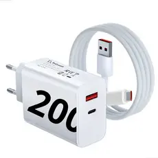 Carregador Turbo 200w Usb-c Compativel Com iPhone 15 Xiaomi