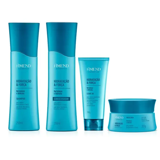 Amend Kit Hidratação e Força Shampoo 250ml + Condicionador 250ml + Mascara 300g + Leave-in 180g
