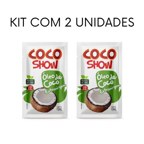 KIT 2 Óleo de Coco Extravirgem Sachê 15ml Coco Show Copra