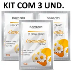 Kit 3 Pó descolorante sache Camomila 50g Beira Alta