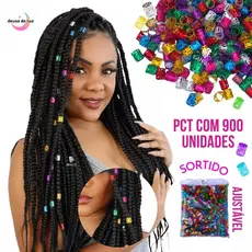 Anéis de Trança - prata dourado e colorido Box Braids Nagô Dread Twist Enfeite 50 Peças-100Peças-200Peças
