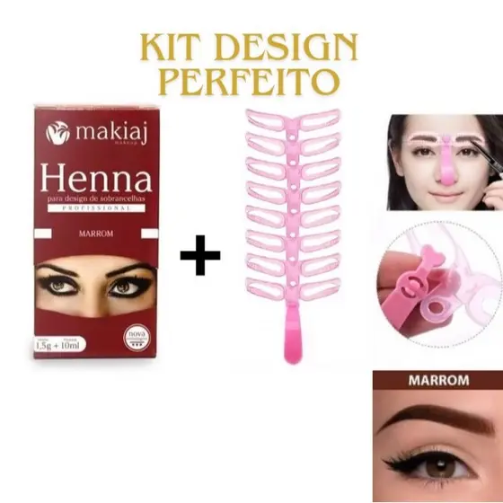 KIT Design Perfeito para Sobrancelhas: Molde + Henna