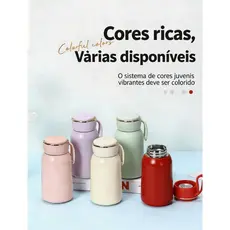 Garrafa Térmica 316 300ml Portátil Estilo Cogumelo Minimalista Parede Dupla