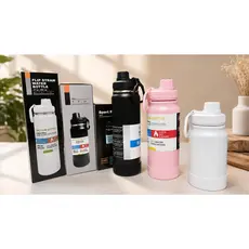 Garrafa Térmica Inox 350ml 600ml 800ml Parede Dupla a Vácuo com Alça Base Antiderrapante