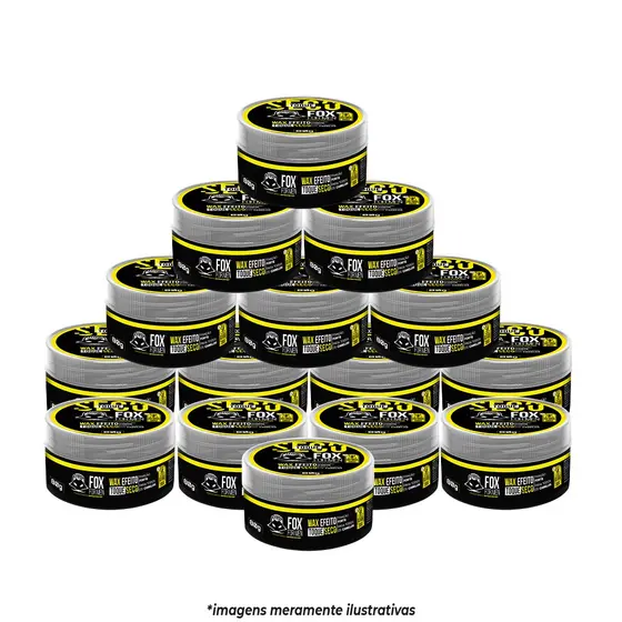 Kit 15 Pasta Wax Toque Seco 80g Fox For Men Matte Efeito Natural Fixação Forte Atacado