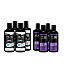KIT 4 LEAVE IN MASCULINO + 4 BALM PARA BARBA FOX FOR MEN