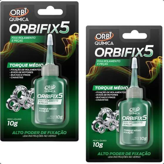 Kit 2 Fixa Rolamento Buchas Eixos Orbifix 5 Torque Médio 10g Orbi Química Adesivo Anaeróbico