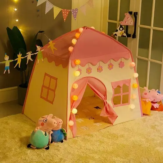 Barraca Infantil Rosa Flor/ Estrela/ Lua Grande 1.3M Menina Princesa Criança Azul Estrela Menor Preço Promoção