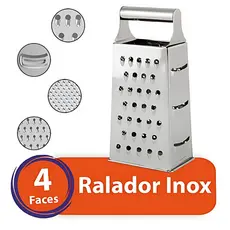 Ralador Fatiador Inox 4 Faces Queijo Legumes Alimentos Cozinha Premium Envio Imediato Natal 2024