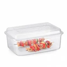 Pote Organizacional Transparente Retangular com Tampa Colorida - Capacidade de 3 Litros