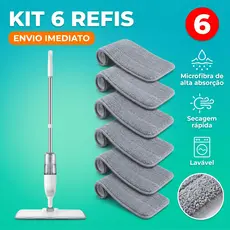 Kit Refil Mop Spray Universal Pano Microfibra Lavável Esfregão Rodo Compatível Flash Limp