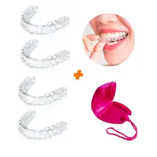04 Placas de Silicone Moldável Aparelho Inferior e Superior