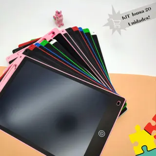 Kit 20 Unidades Lousa Mágica Tela Lcd 8.5 Polegadas Infantil De Escrever E Desenhar Tablet