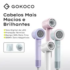 GOKOCO Secador de Cabelo GD029 Alta Velocidade Secador íons negativos Profissional 1500W de 2 Minutos Secagem Rápida