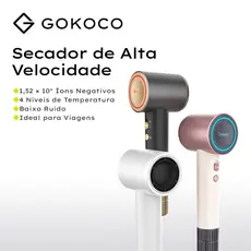 GOKOCO Mini Secador de íons negativos Cabelode Alta Velocidade Secador de Cabelo Portátil Baixo Ruído Secagem rápida