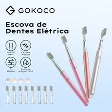 GOKOCO Escova de Dentes Eletrica 18000RPM 3 Modos  são ajustáveis A prova d'agua IPX7