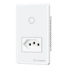 Interruptor Touch Inteligente Com Tomada Wifi Primebras Branco